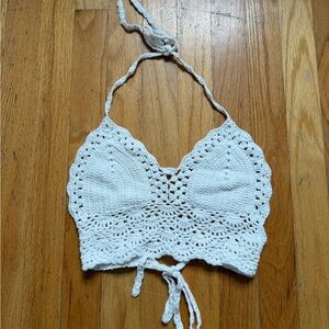 White Crochet Crop Top